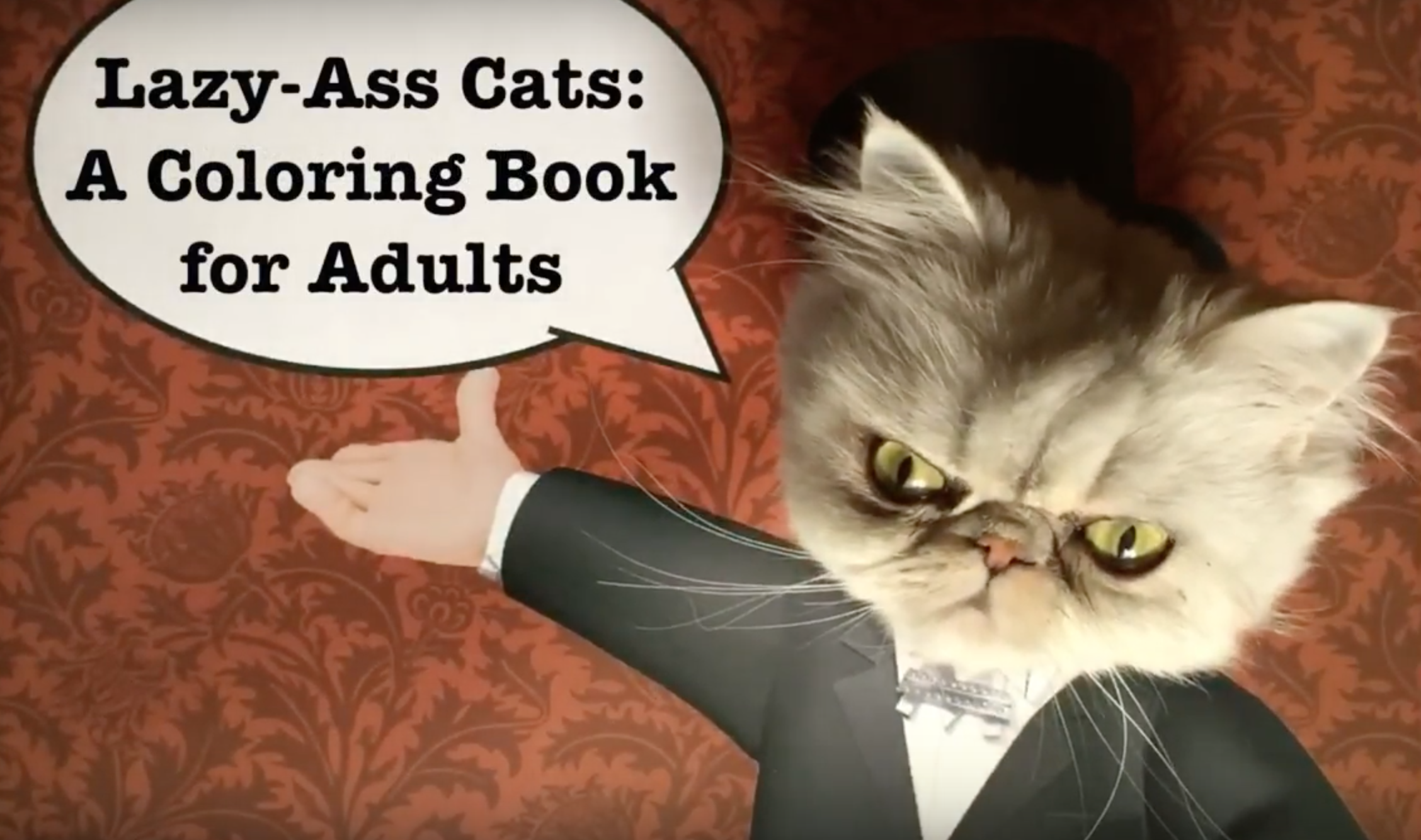 "Lazy-Ass Cats": The Adult Coloring Book For People Who Don't Like To Color